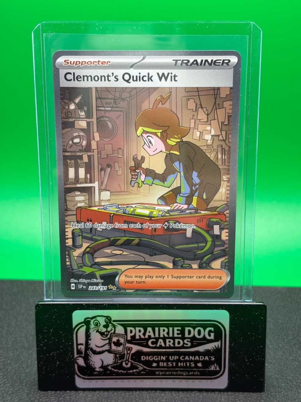 Clemont's Quick Wit Illustration Rare Holo Trainer Supporter Card